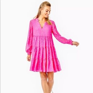 Lilly Pulitzer Pink Tiered Ruffled Sundress
